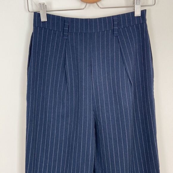 Nasty Gal Pinstripe Pants in Navy Blue Size 2 - Picture 7 of 8